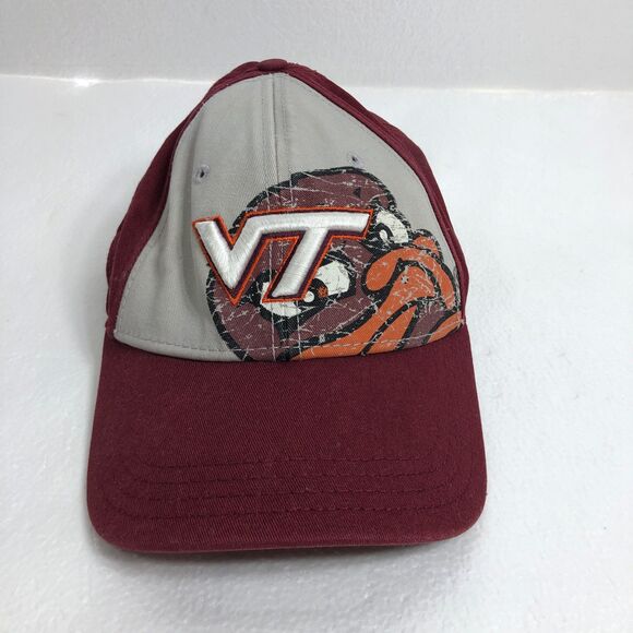 New Era NCAA Virginia Tech Hokies Mens Hat Medium Large Chicago Maroon Gray - Picture 1 of 7